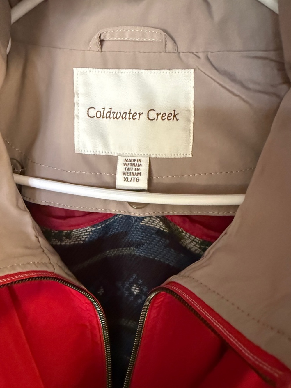Coldwater Creek Hooded Women's Coat All weather size XL Red - Picture 6 of 8